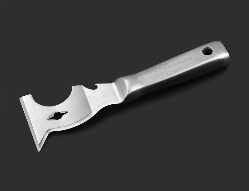 Rolling Dog 10 in 1 Painter's Tool - Stainless Steel Mirror Polished One Piece Blade And Laser Engraved Handle,3 inch Multifunction Putty Knife Drywall Paint Scraper - Image 5
